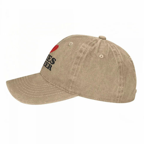 I Love Titties And Beer Denim Baseball Cap